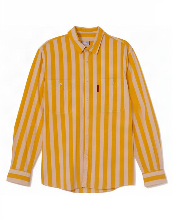 Camicia vintage da uomo a righe larghe gialle