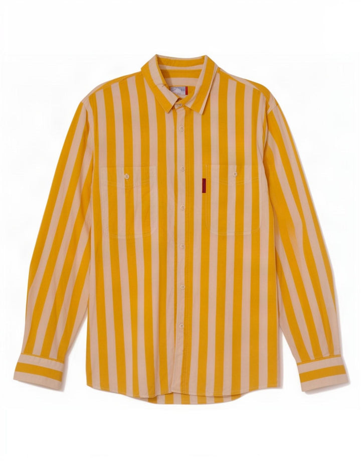 Camicia vintage da uomo a righe larghe gialle