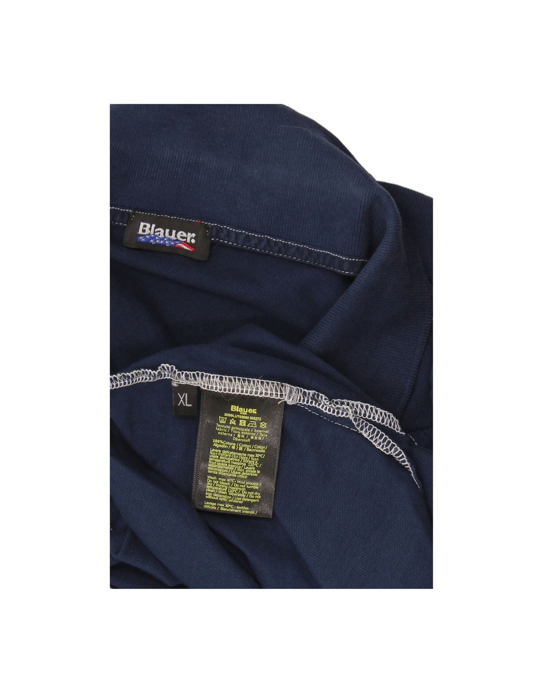 BLAUER Mens Polo Shirt XL Navy Blue Cotton