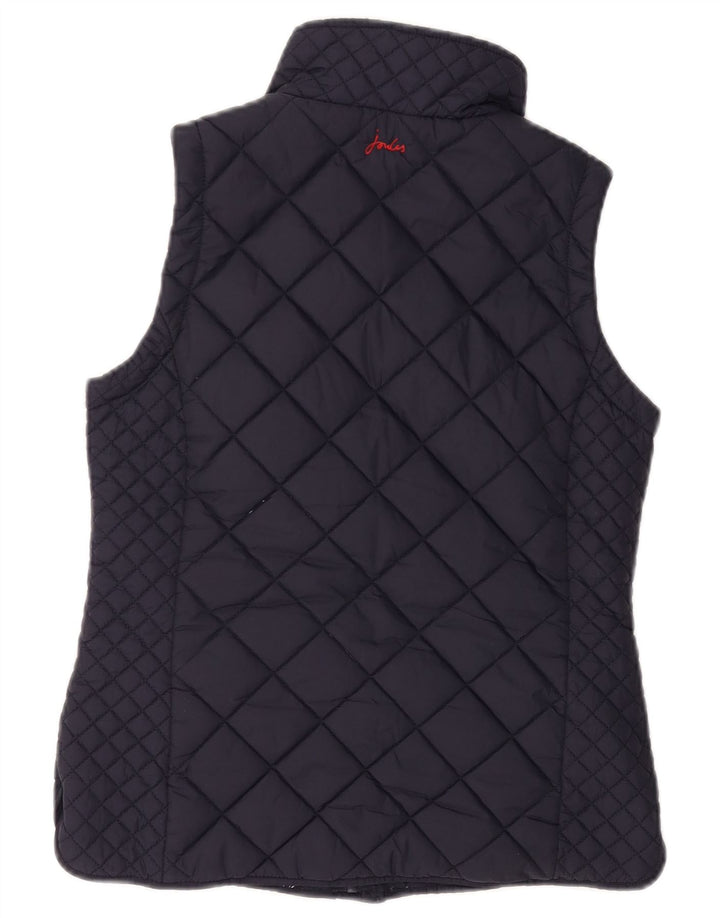 JOULES gilet trapuntato da donna UK 8 piccolo poliestere blu navy