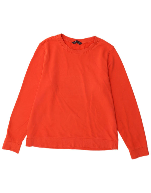 Marks & Spencer Womens Sweatshirt Jumper UK 14 Large Orange Cotton