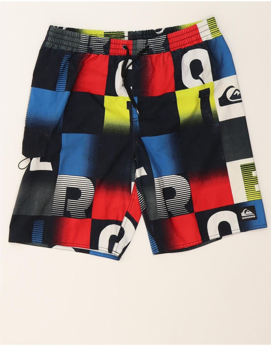 QUIKSILVER Mens Swimming Shorts XL  Multicoloured Patchwork Polyester Vintage Quiksilver and Second-Hand Quiksilver from Messina Hembry 