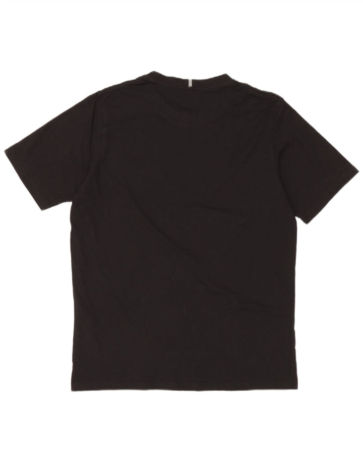 JACK & JONES Mens Graphic T-Shirt Top Large Black Cotton