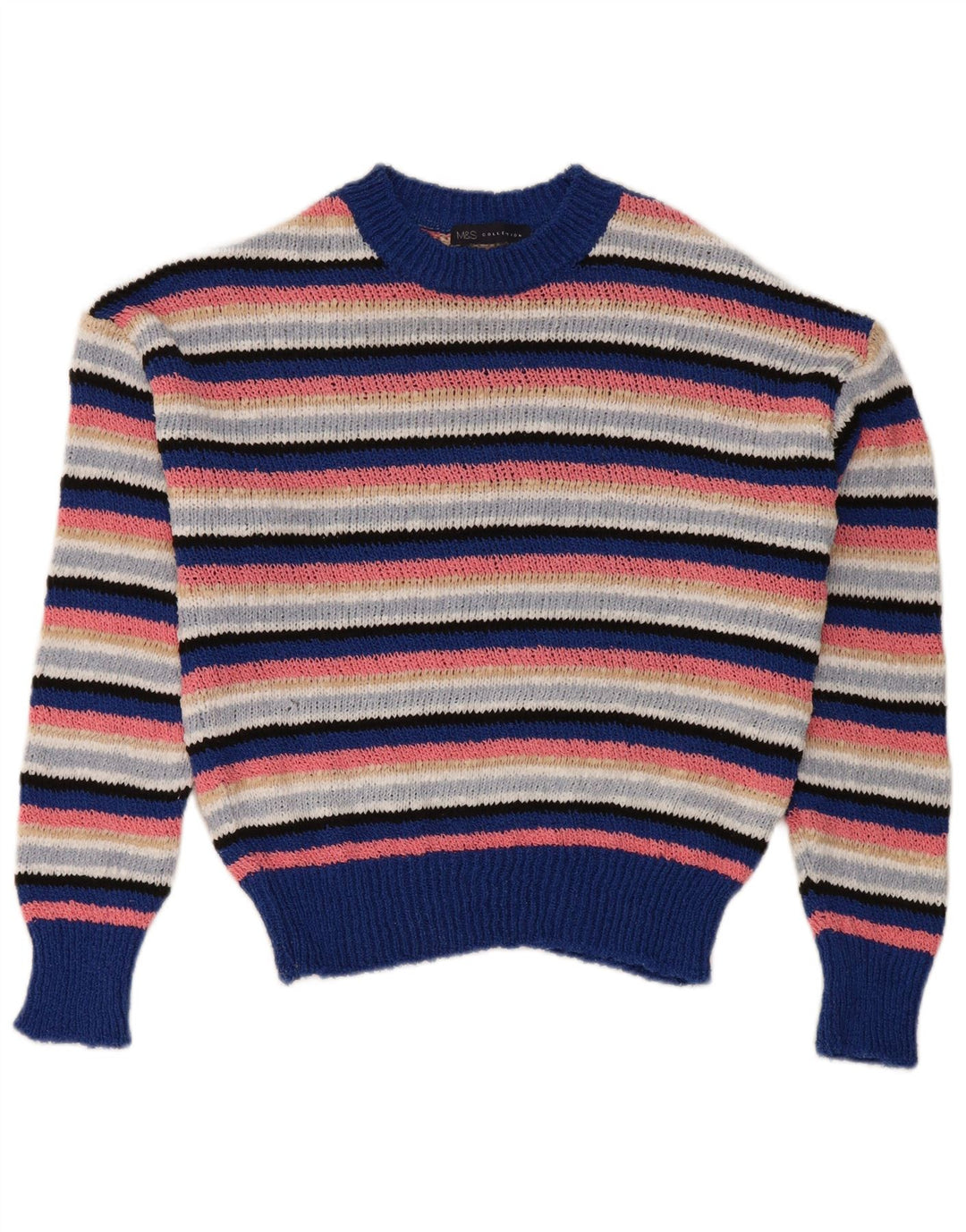 Maglione maglione girocollo da donna Marks & Spencer UK 10 piccolo multicolore