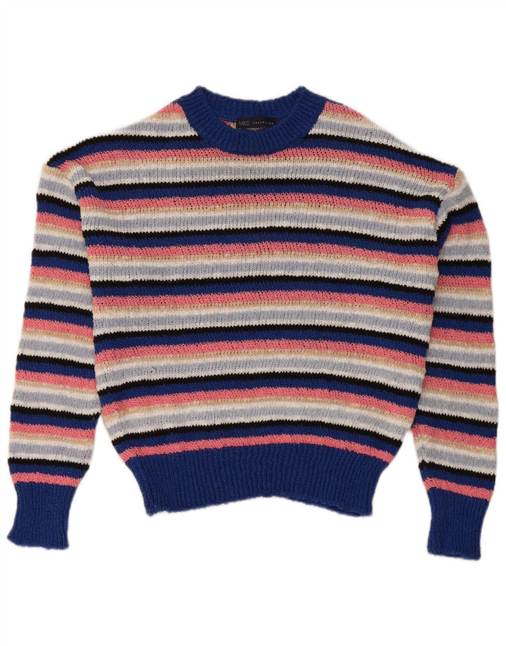 Maglione maglione girocollo da donna Marks & Spencer UK 10 piccolo multicolore