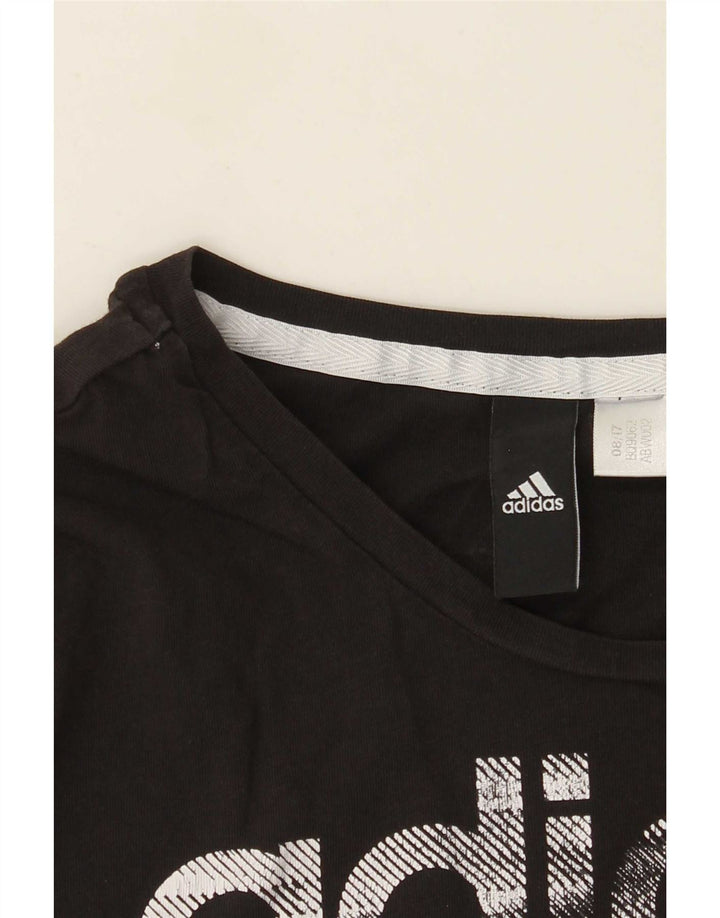 T-shirt grafica da donna Adidas Top UK 12 media nera