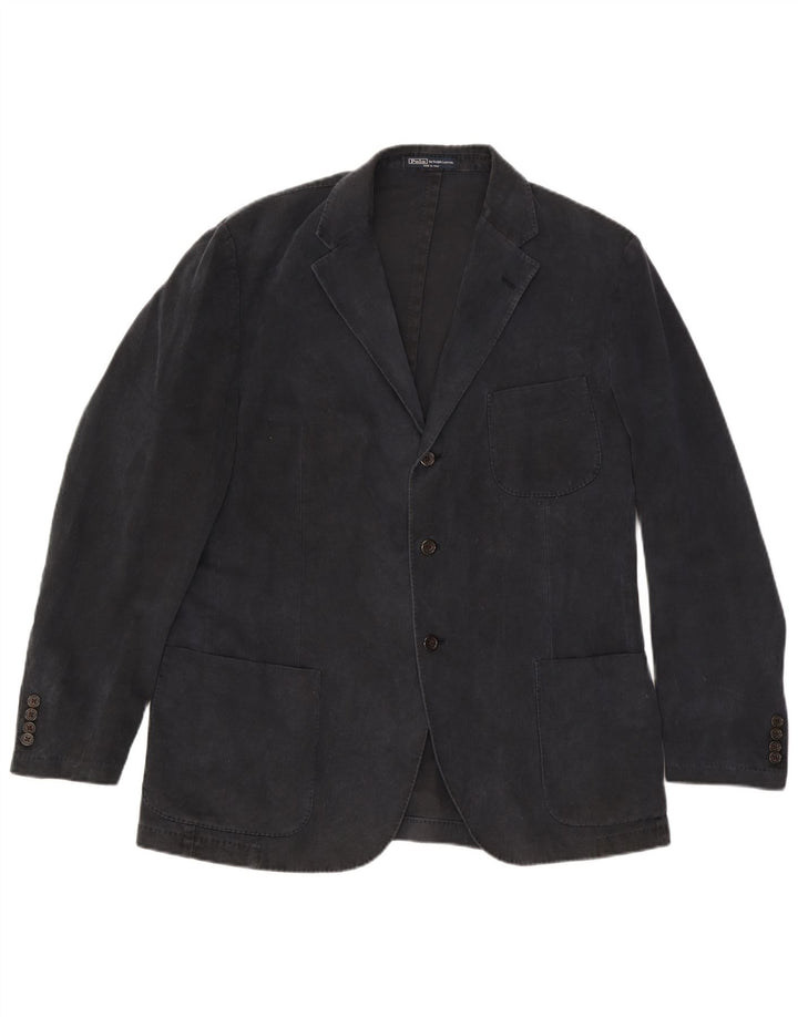 Giacca blazer a 3 bottoni da uomo Polo Ralph Lauren IT 54 XL cotone nero