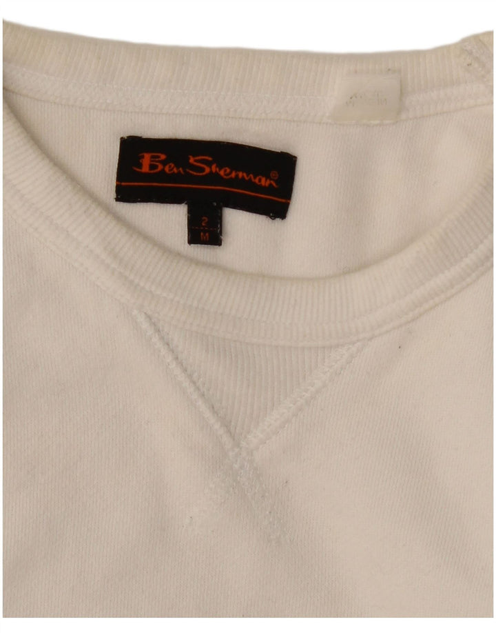 Felpa grafica da uomo Ben Sherman in cotone bianco medio
