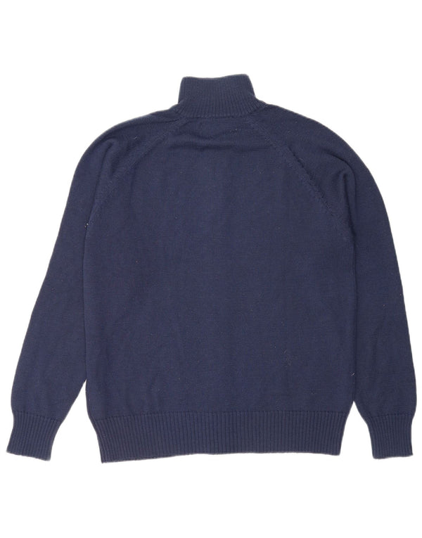 Maglione cardigan da uomo Kappa grande acrilico a righe blu navy