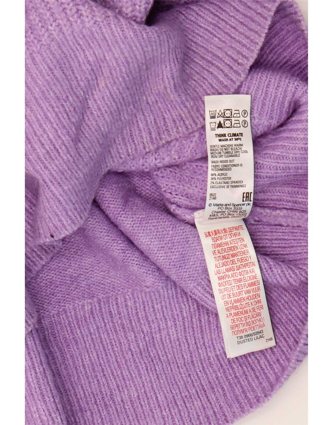 Maglione maglione girocollo da donna Marks & Spencer UK 14 Acrilico viola medio