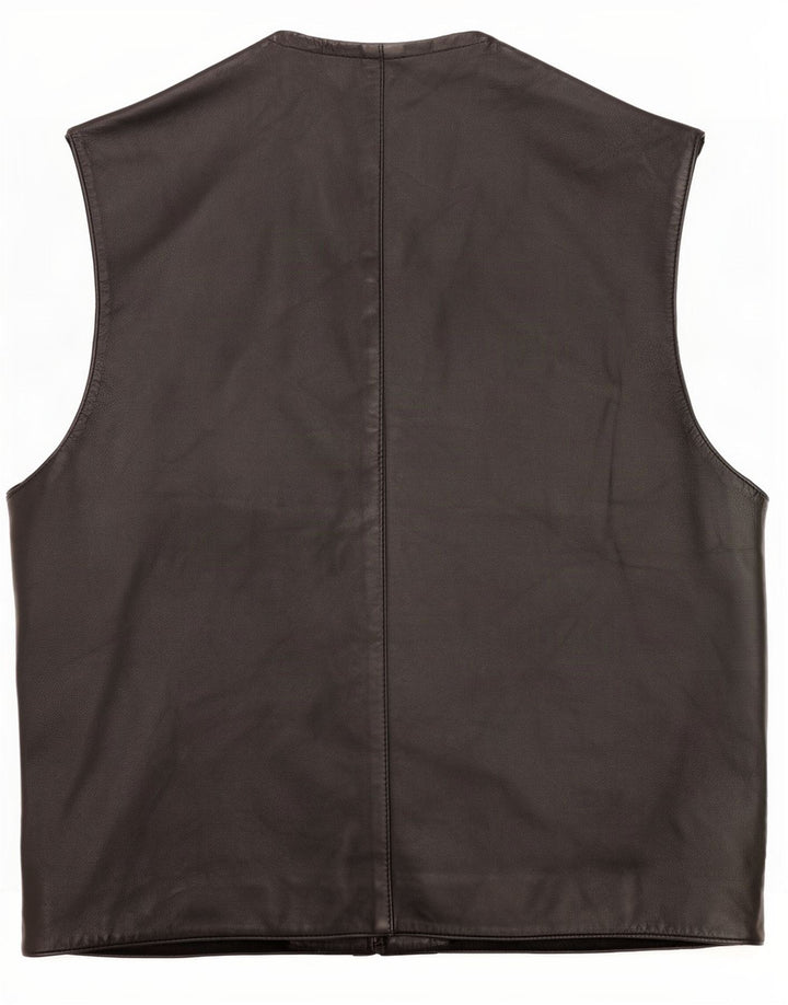Gilet In Pelle Uomo Conbipel IT 48 Medio Nero