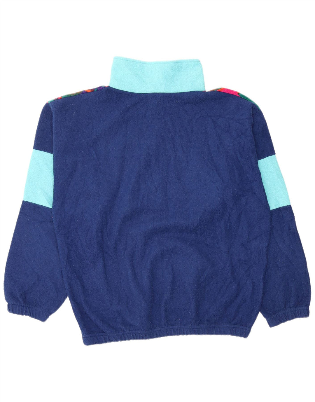 Maglione in pile da uomo con zip e collo VINTAGE grande blu navy mimetico