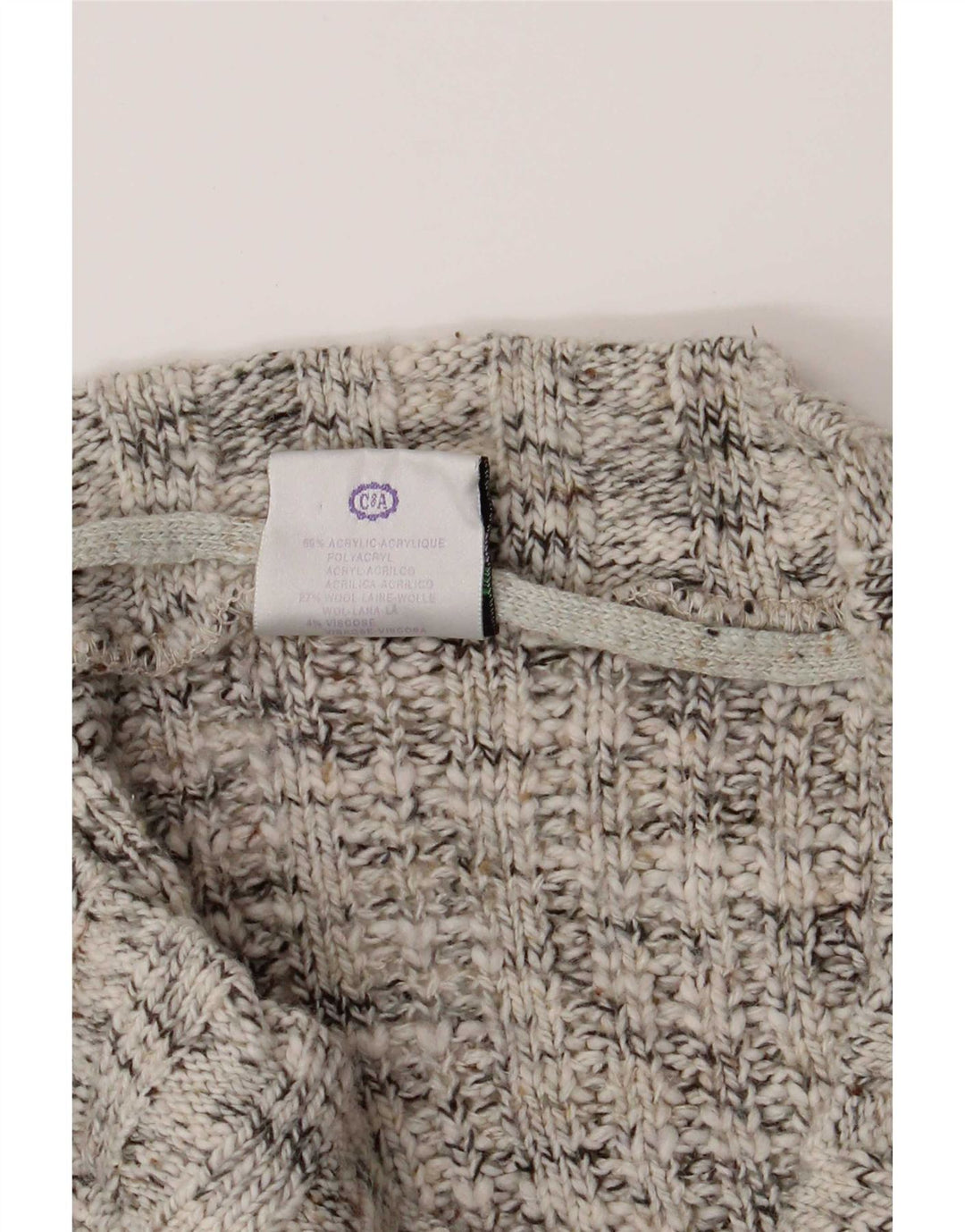 Maglione da uomo C&A New Fast con scollo a V Acrilico screziato grigio medio