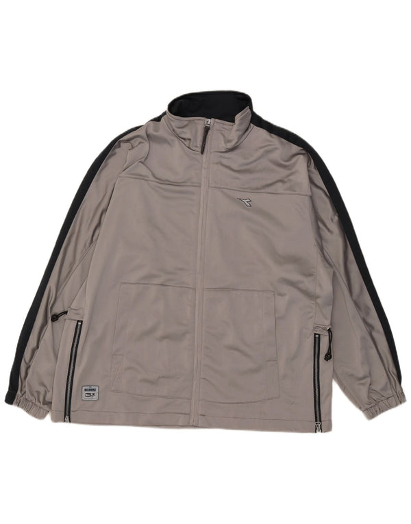 Giacca da tuta oversize da donna Diadora UK 14 Large Grey Colourblock
