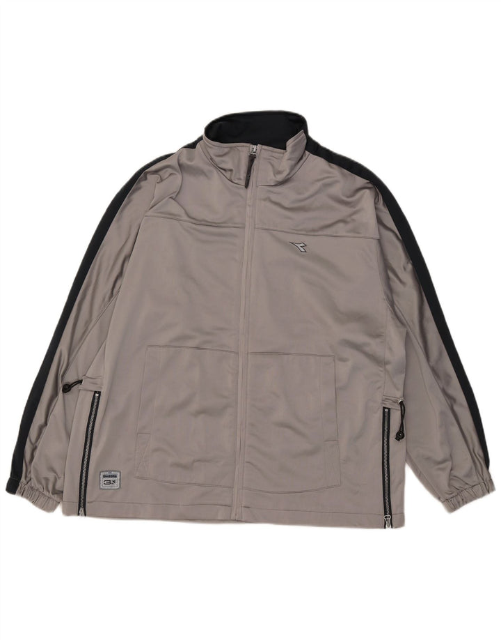 Giacca da tuta oversize da donna Diadora UK 14 Large Grey Colourblock