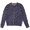 Maglione cardigan corto da donna Marks & Spencer UK 14 Blu medio geometrico