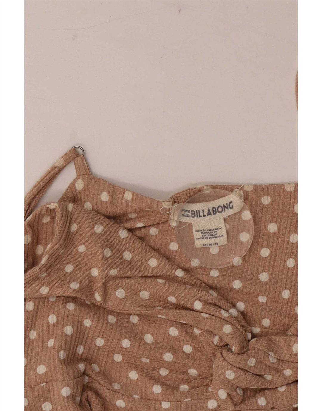 Vestito estivo senza maniche da donna Billabong UK 12 Pois beige medio