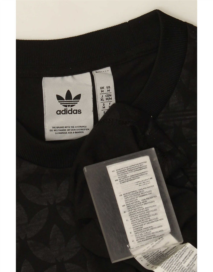T-shirt grafica da uomo Adidas Top in poliestere nero medio
