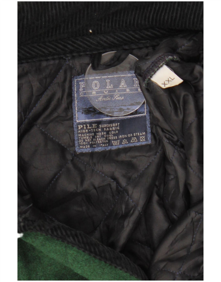 Giacca trapuntata da uomo vintage UK 44 2XL poliestere verde