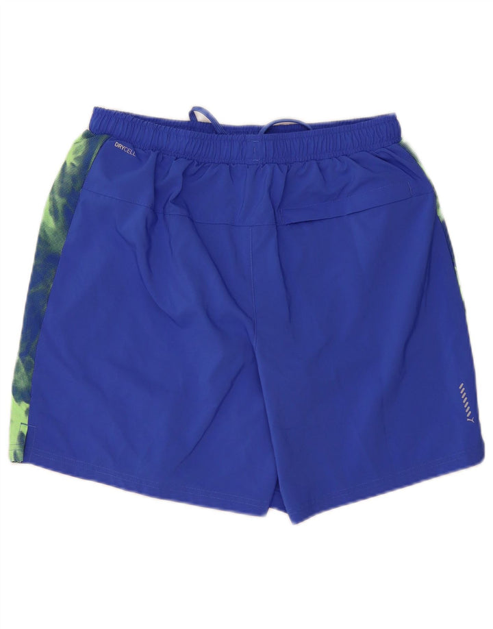 Pantaloncini sportivi da uomo PUMA in poliestere mimetico blu medio