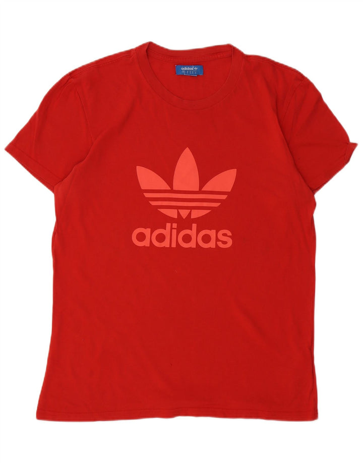 T-shirt grafica da uomo ADIDAS Top rosso medio in cotone