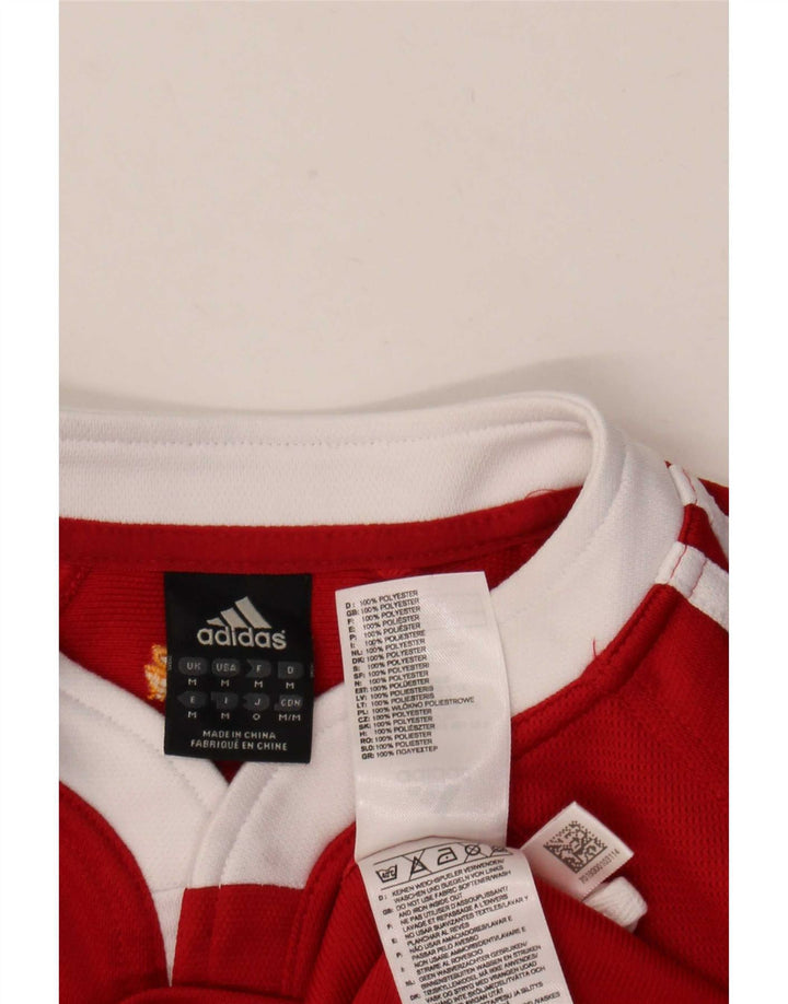 T-shirt grafica Adidas da uomo Zurich Top in poliestere color block rosso medio