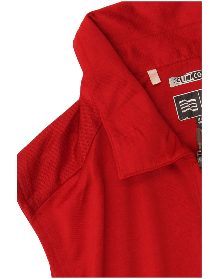Polo senza maniche Adidas da donna Climacool UK 12 poliestere rosso medio