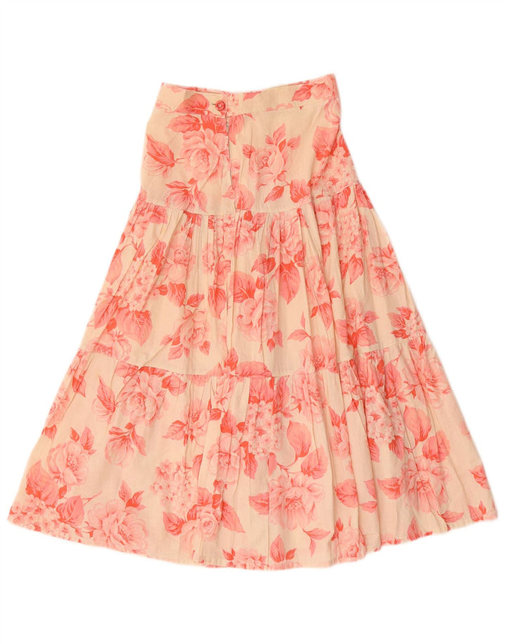 Gonna lunga svasata da donna vintage W26 piccola floreale rossa