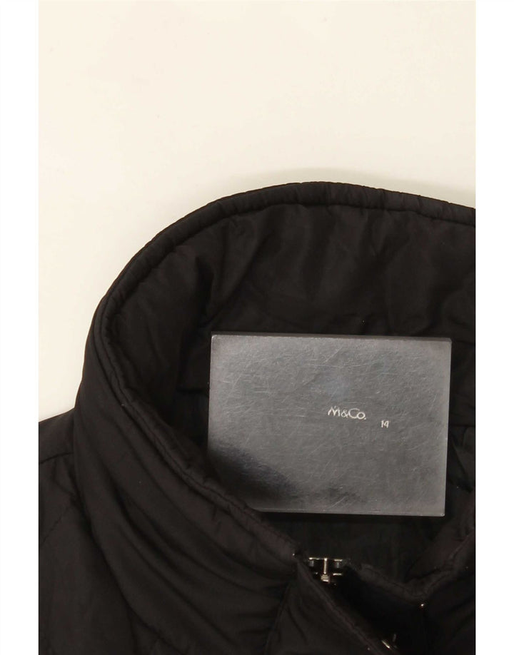 Soprabito trapuntato da donna M&Co UK 14 grande nero