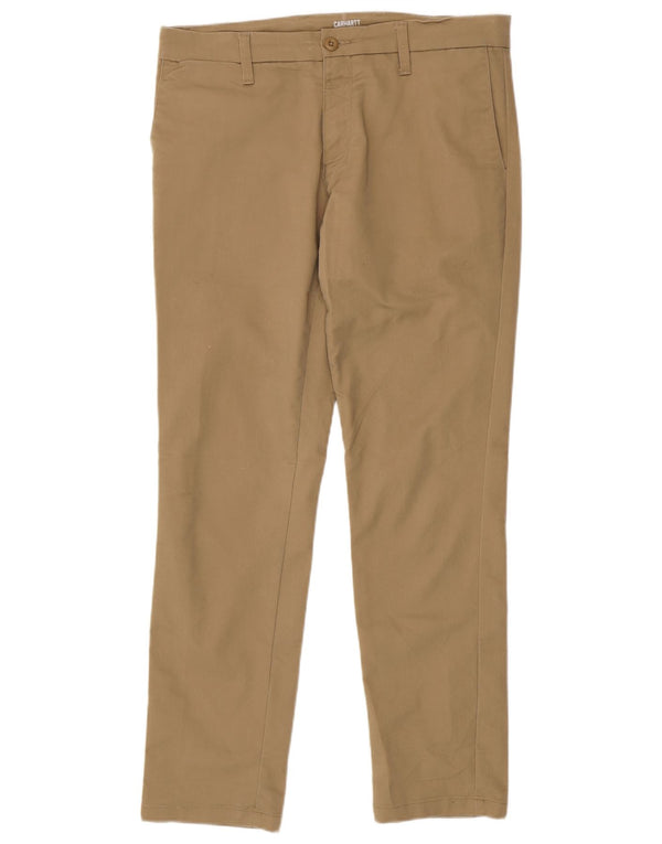 Pantaloni chino slim da uomo Carhartt W34 L32 in cotone beige