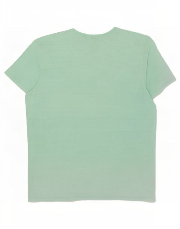 T-shirt da donna Calvin Klein Top Large turchese gessato in cotone