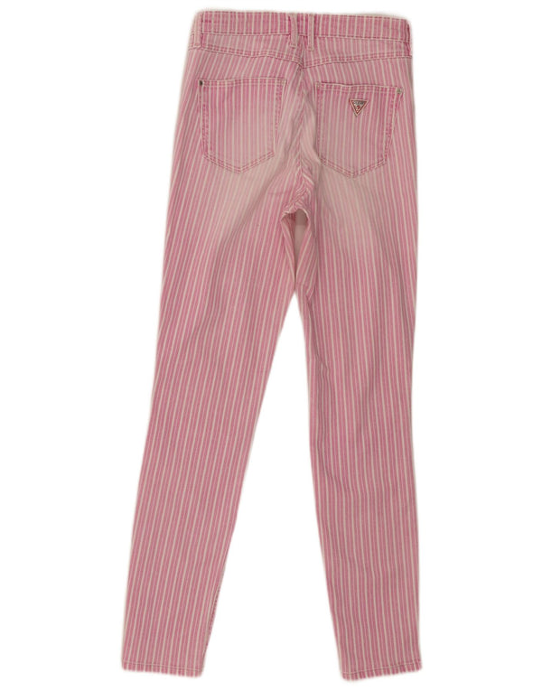 Jeans skinny da donna Guess W27 L28 cotone gessato rosa