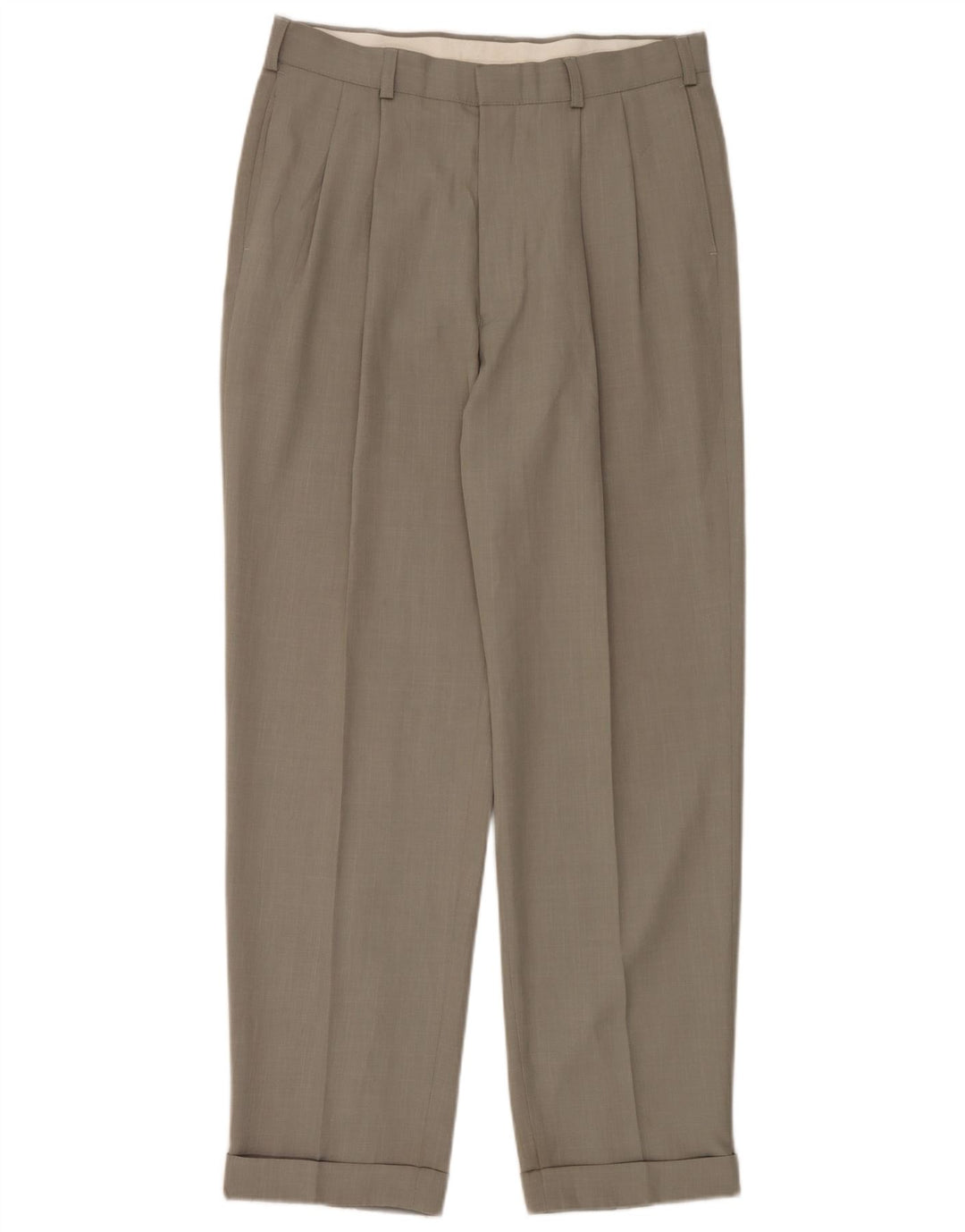 Pantaloni casual con pegging da uomo Marks & Spencer W34 L33 poliestere verde