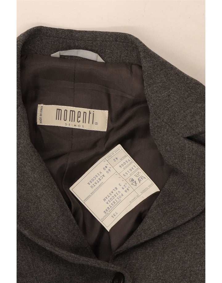 MOMENTI Giacca Blazer 4 Bottoni Donna IT 42 Poliestere Grigio Medio