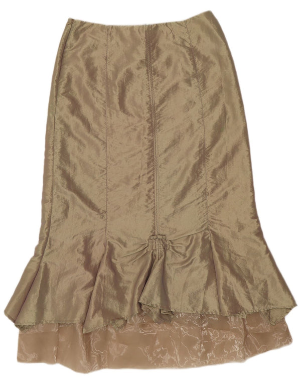 Gonna maxi a tromba da donna SASHA US 12 Large W32 in nylon dorato