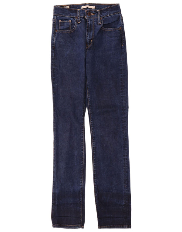 Jeans dritti a vita alta Levi's 724 da donna W25 L30 poliestere blu navy