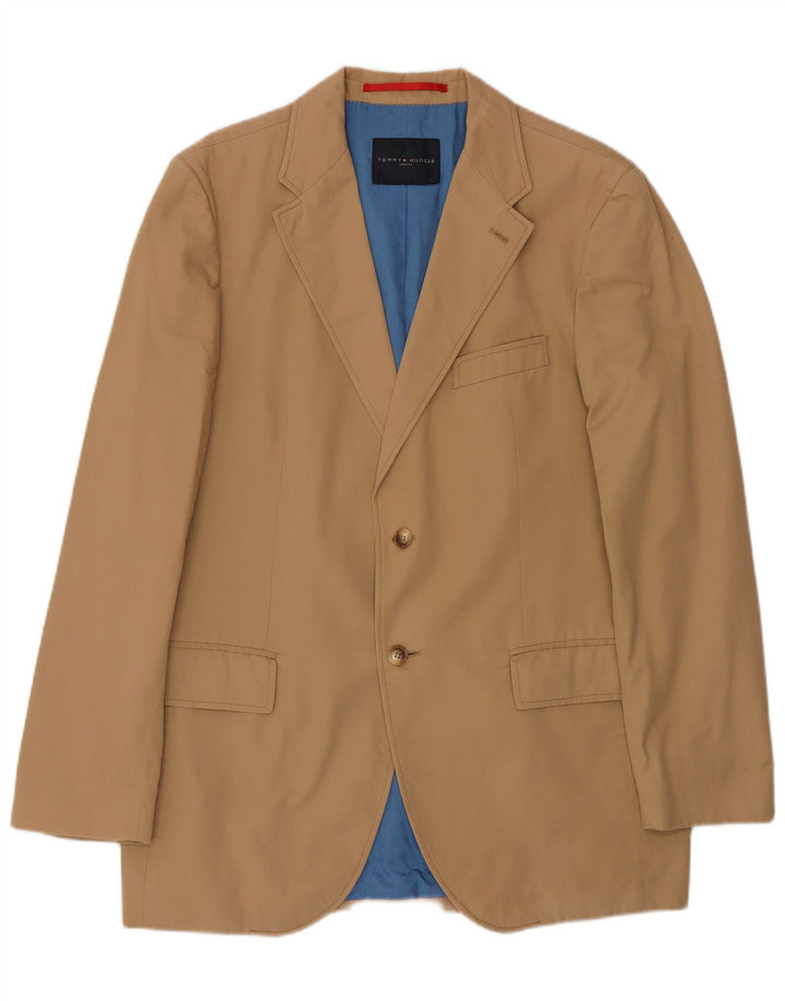 TOMMY HILFIGER Giacca blazer da uomo a 2 bottoni EU 52 XL Cotone beige