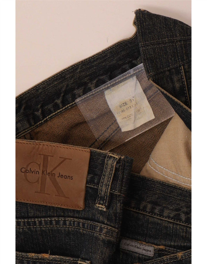 Jeans dritti da uomo Calvin Klein W31 L30 cotone blu navy