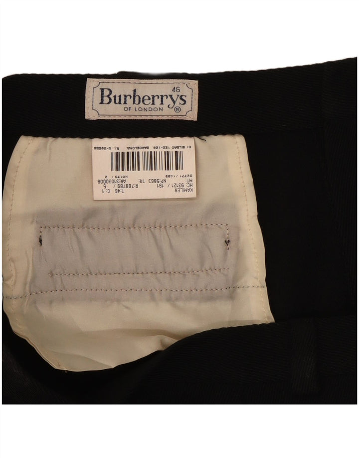 Pantaloni da abito affusolati da donna Burberrys IT 46 Large W32 L29 Poliestere nero