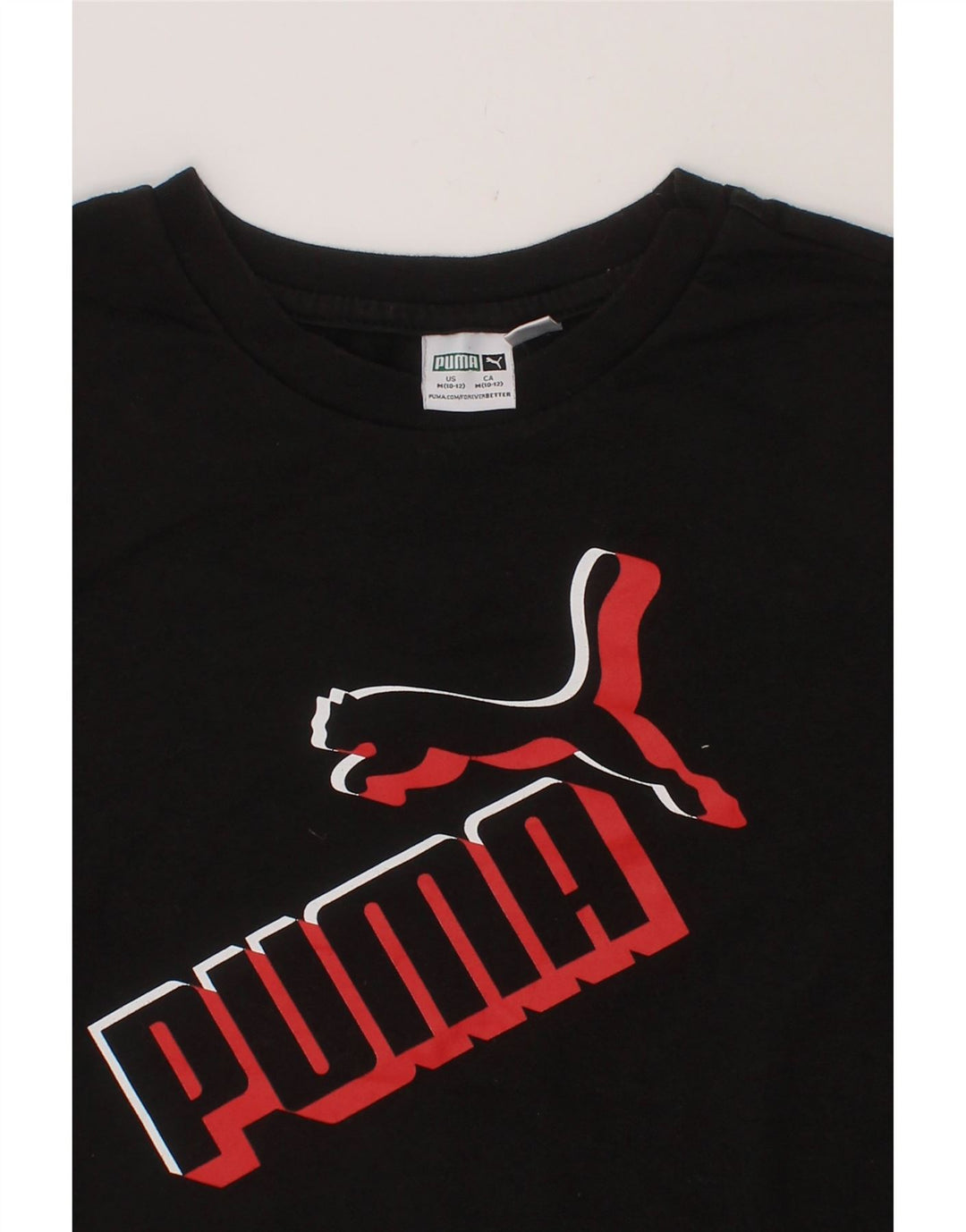 PUMA Boys Graphic T-Shirt Top 10-11 Years Medium Black Cotton Vintage Puma and Second-Hand Puma from Messina Hembry 