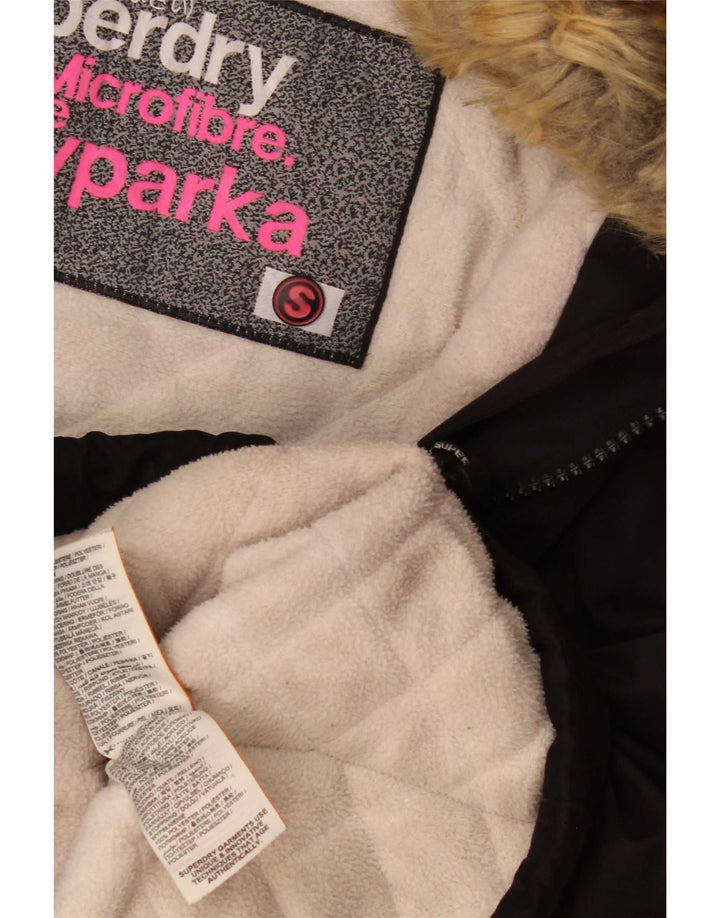 Giacca a vento con cappuccio da donna Superdry UK 10 Small Poliestere nero