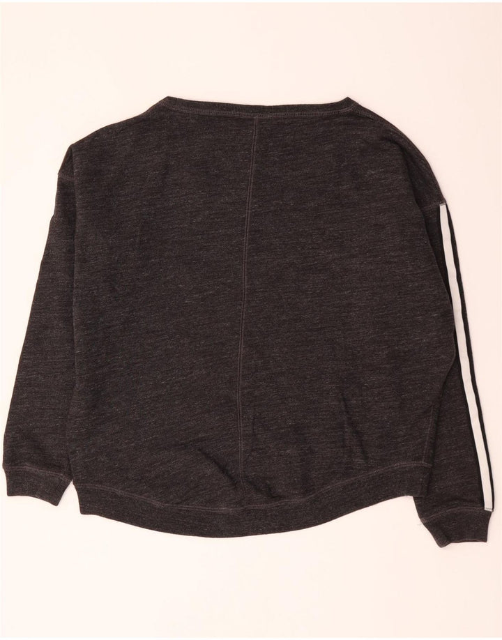 Felpa oversize con grafica Nike da donna, maglione UK 10, piccolo cotone grigio
