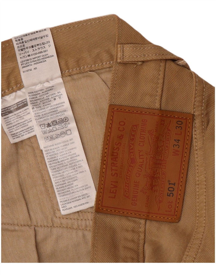 Levi's Uomo 501 Jeans dritti W34 L27 Cotone Beige