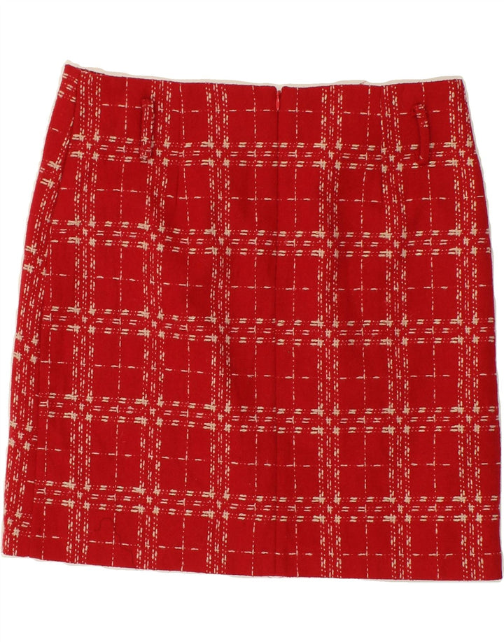 YESSICA Womens Straight Skirt IT 44 Medium W34 Red Check Polyester Vintage Yessica and Second-Hand Yessica from Messina Hembry 