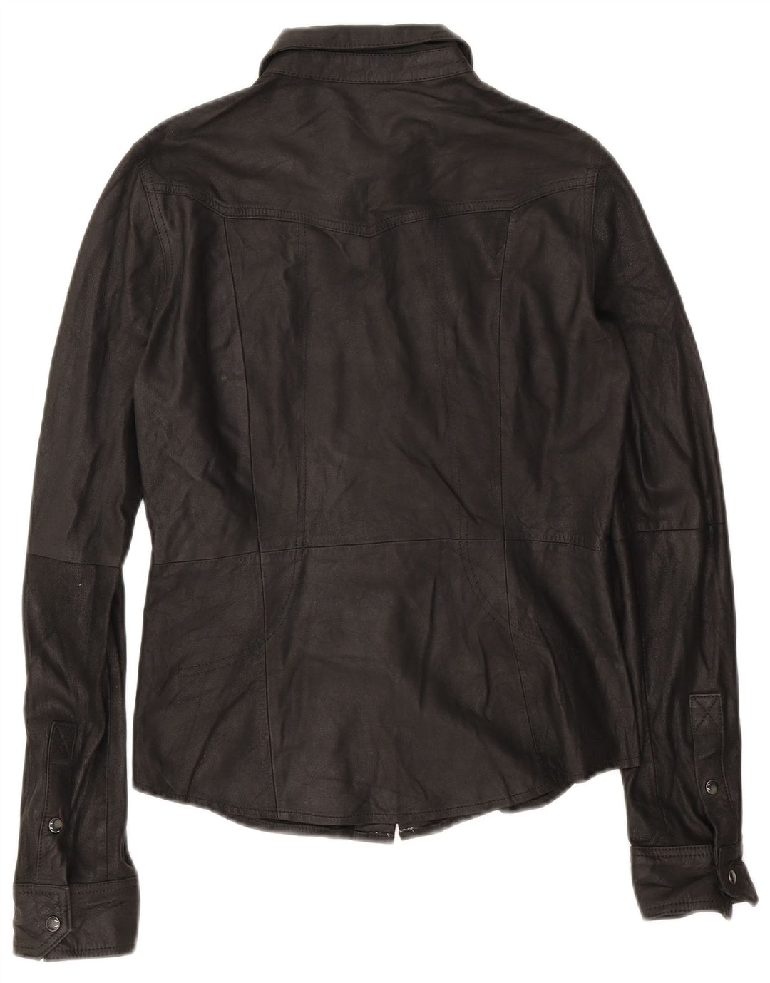 Camicia in pelle da donna Zara UK 10 piccola nera