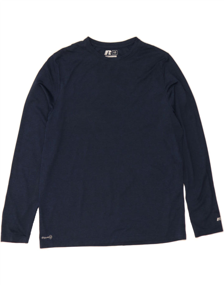 RUSSELL ATHLETIC Mens Top Long Sleeve UK 42/44 Large Navy Blue Vintage Russell Athletic and Second-Hand Russell Athletic from Messina Hembry 