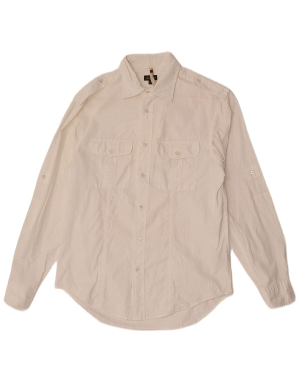 Camicia militare da uomo Henry Cottons taglia 41 cotone bianco medio