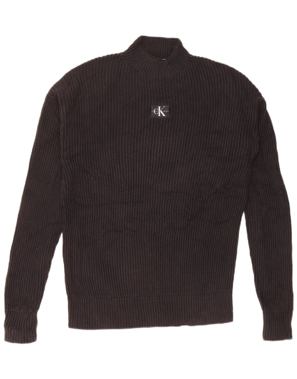 Calvin Klein Jeans Maglione da uomo con collo alto e maglione grande nero
