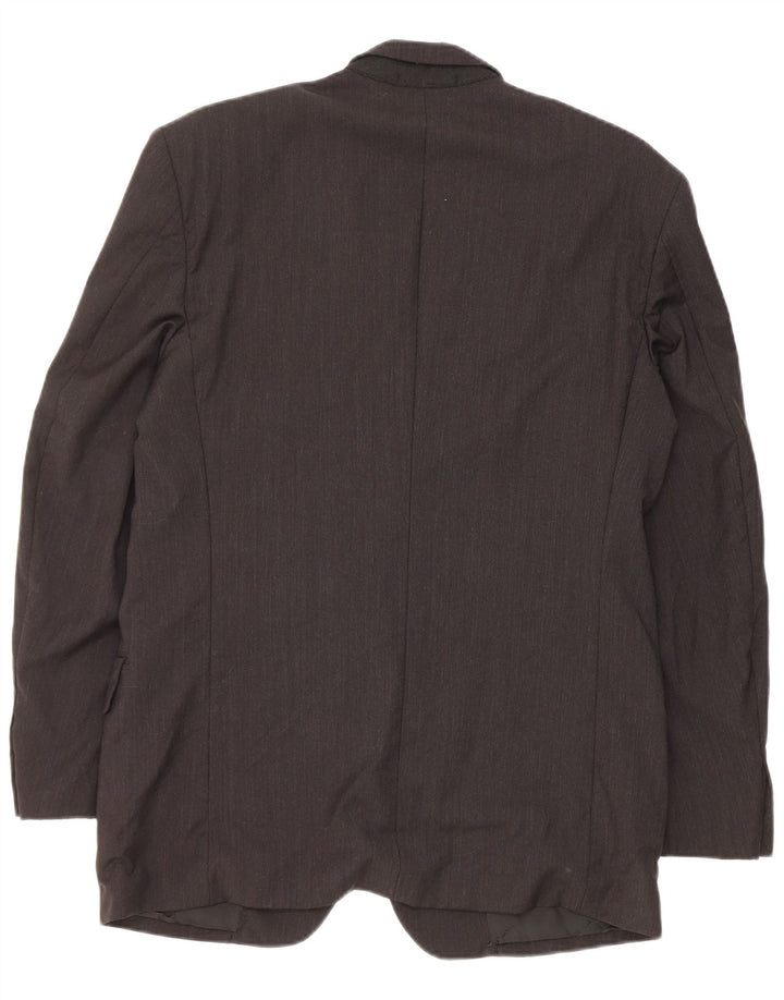 Giacca Blazer 2 Bottoni Trussardi Uomo IT 48 Media Nera Lana Vergine