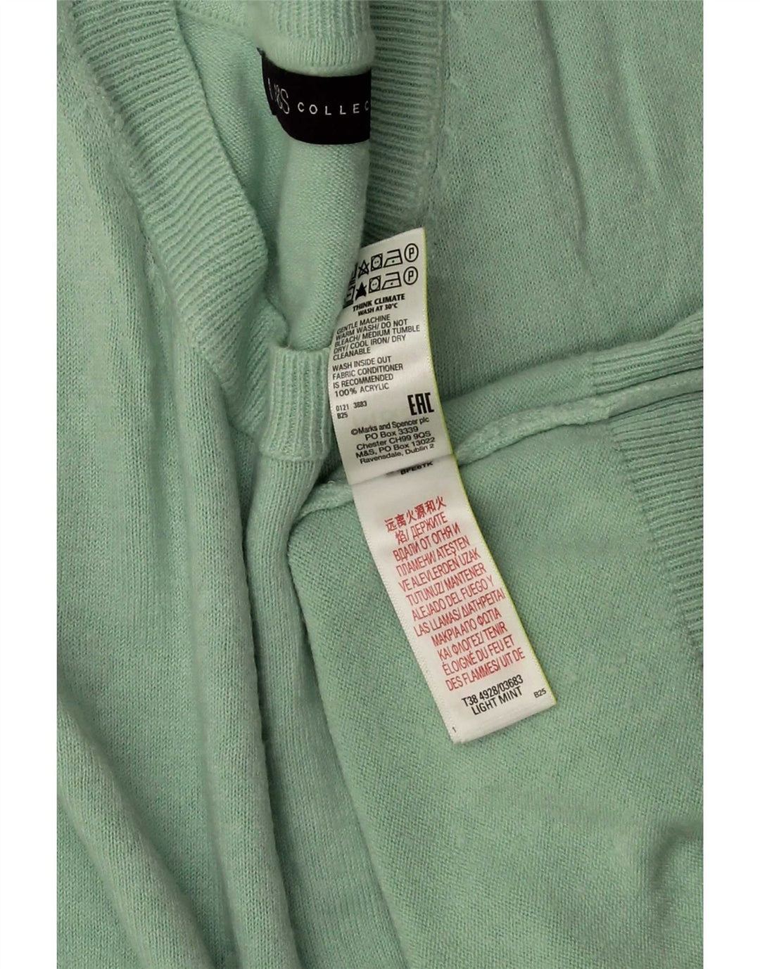 Maglione maglione girocollo da donna Marks & Spencer UK 16 grande turchese